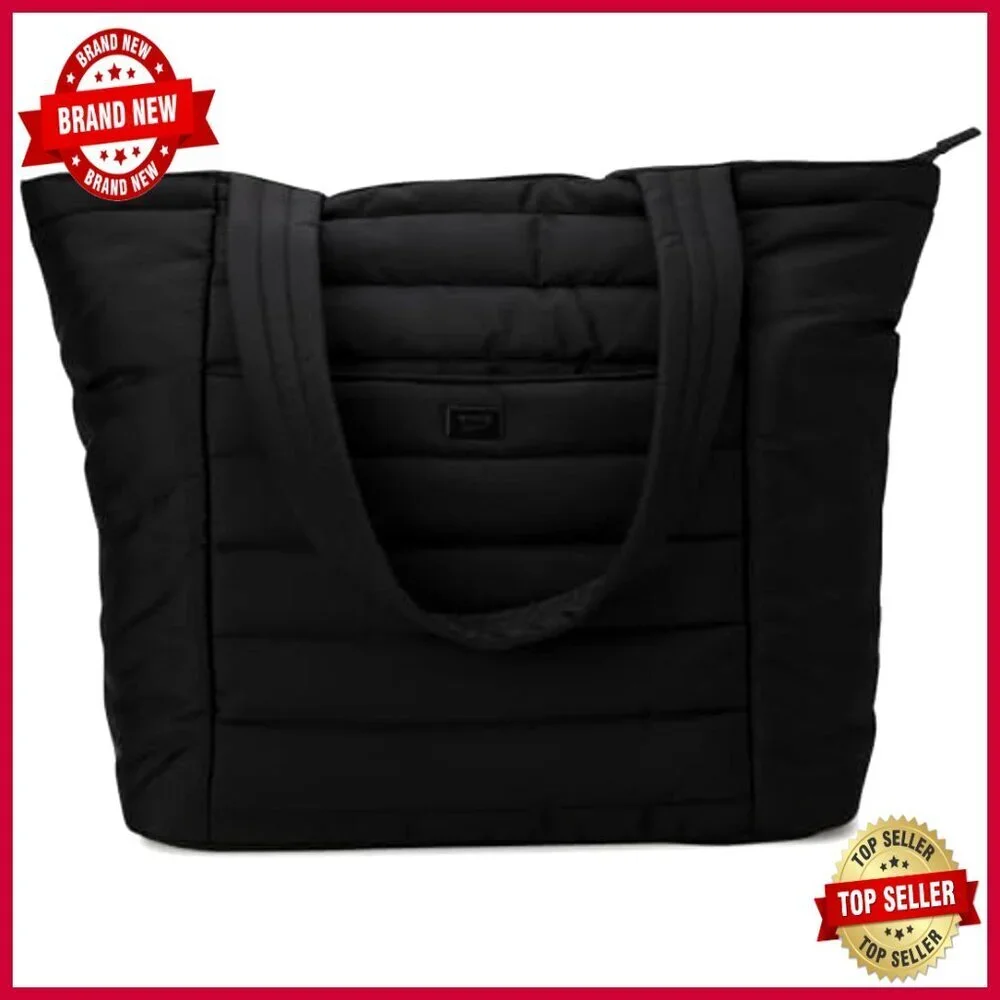 Large Lightweight Puffer Travel Tote with Zipper Shoulder Bag